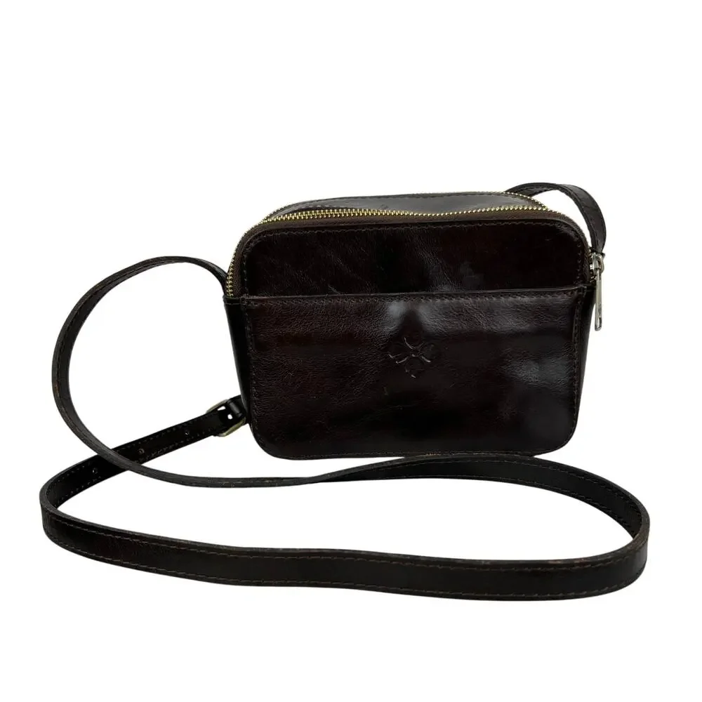 Patricia Nash Leopard Haircalf Rimini Double Zip Box Crossbody Bag